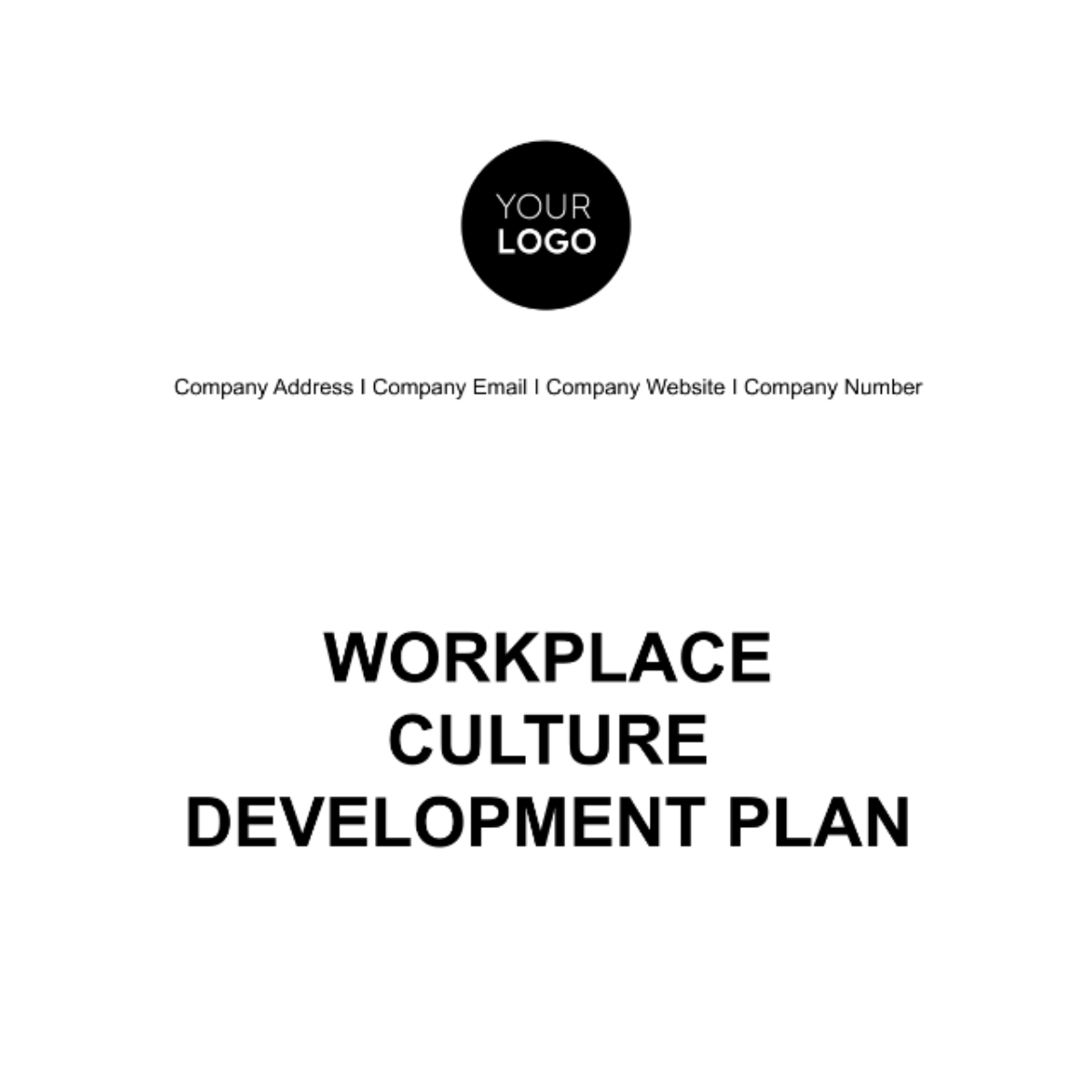 Workplace Culture Development Plan HR Template
