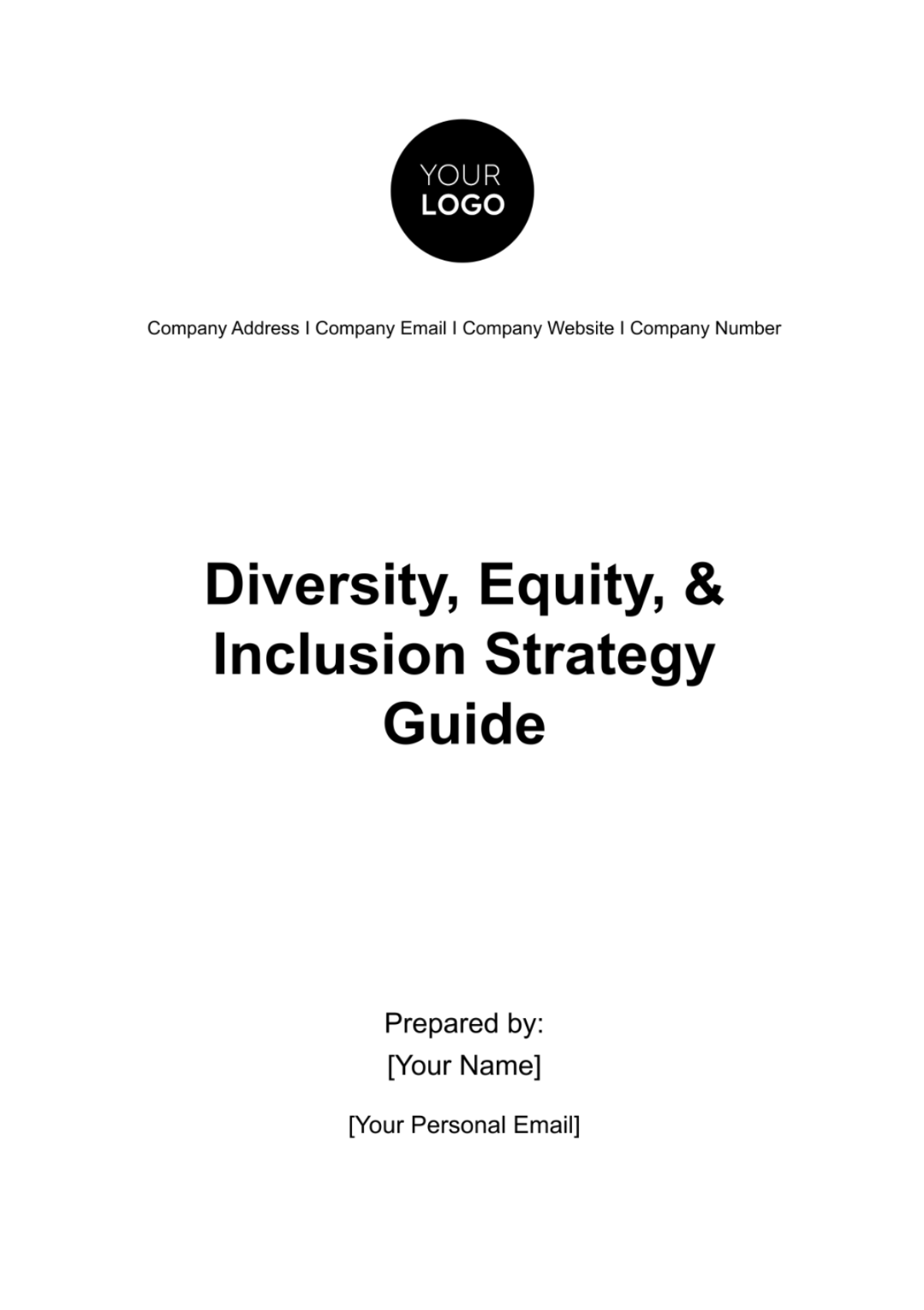 Diversity, Equity, & Inclusion Strategy Guide HR Template - Edit Online & Download