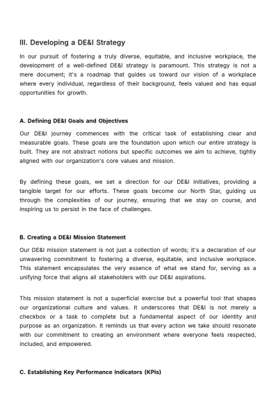 Free Diversity, Equity, & Inclusion Strategy Guide HR Template to Edit Online