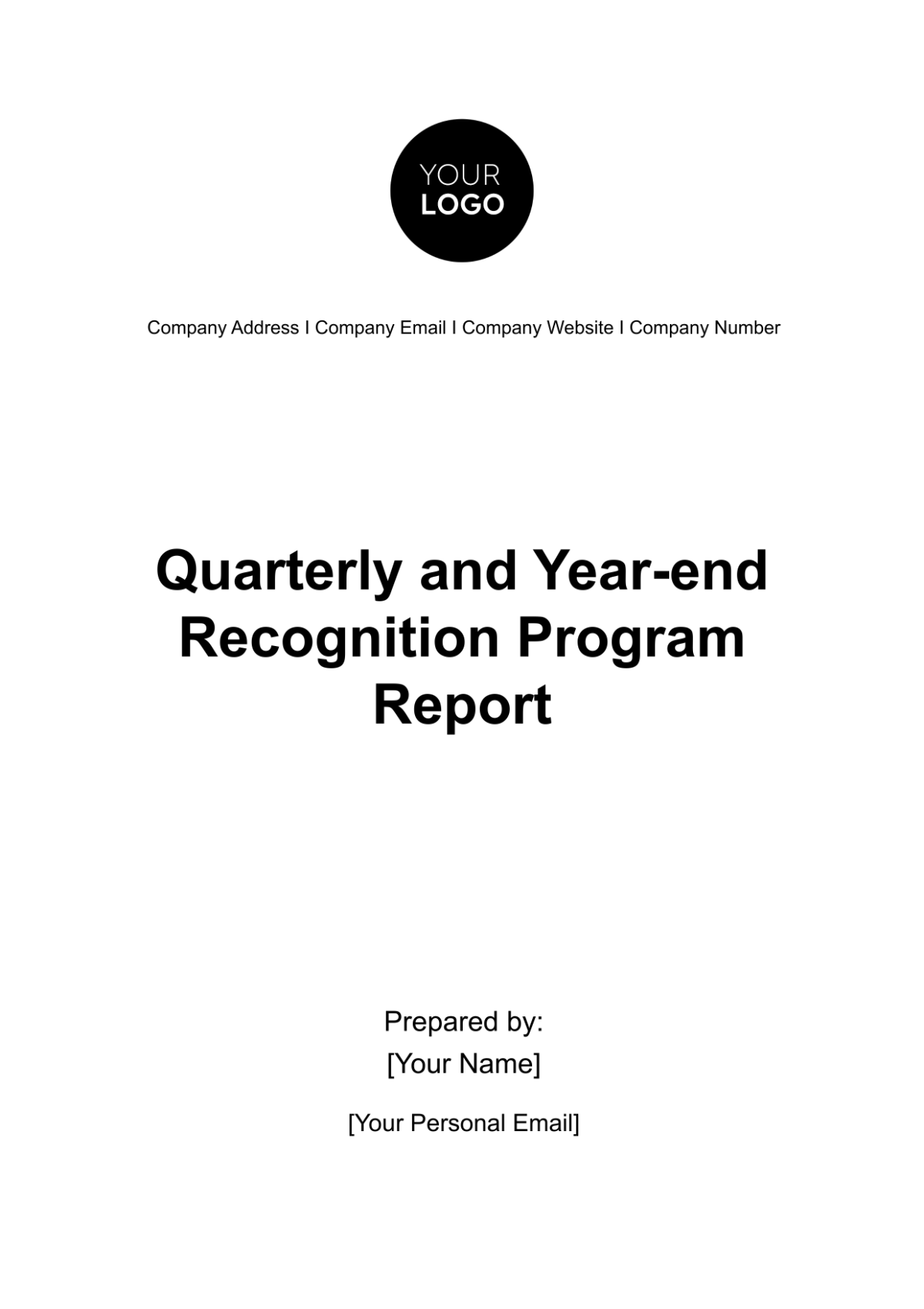 Free Quarterly and Year-end Recognition Program Report HR Template