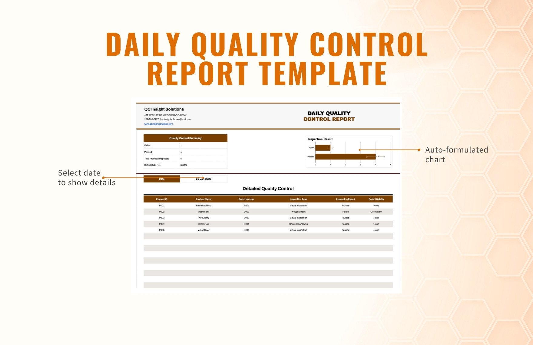 Daily Quality Control Report Template