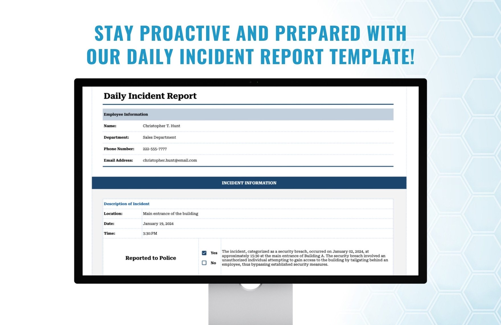 Daily Incident Report Template