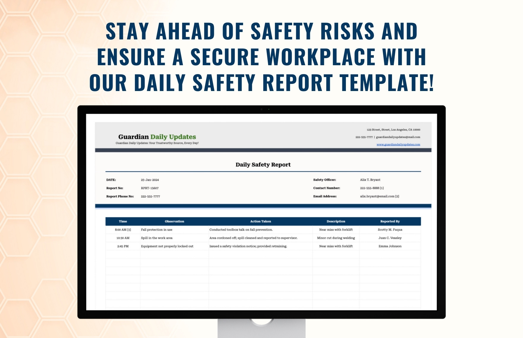 Daily Safety Report Template