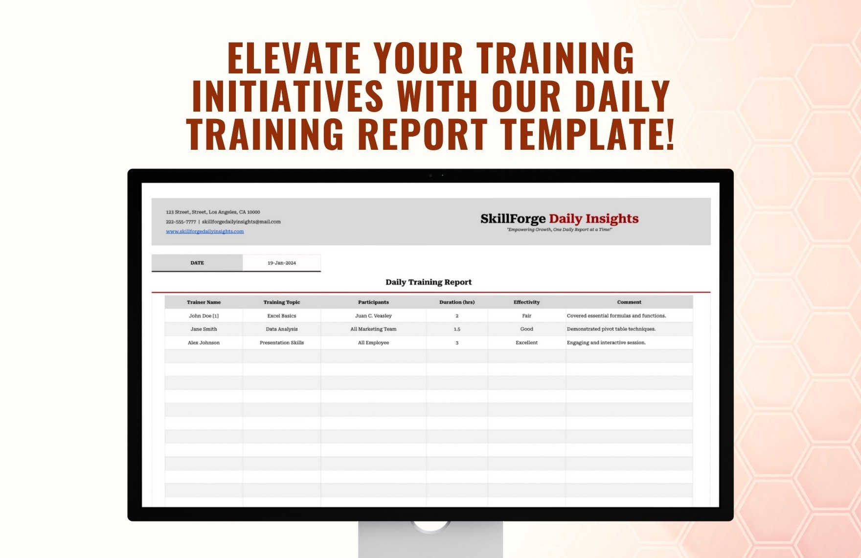 Daily Training Report Template