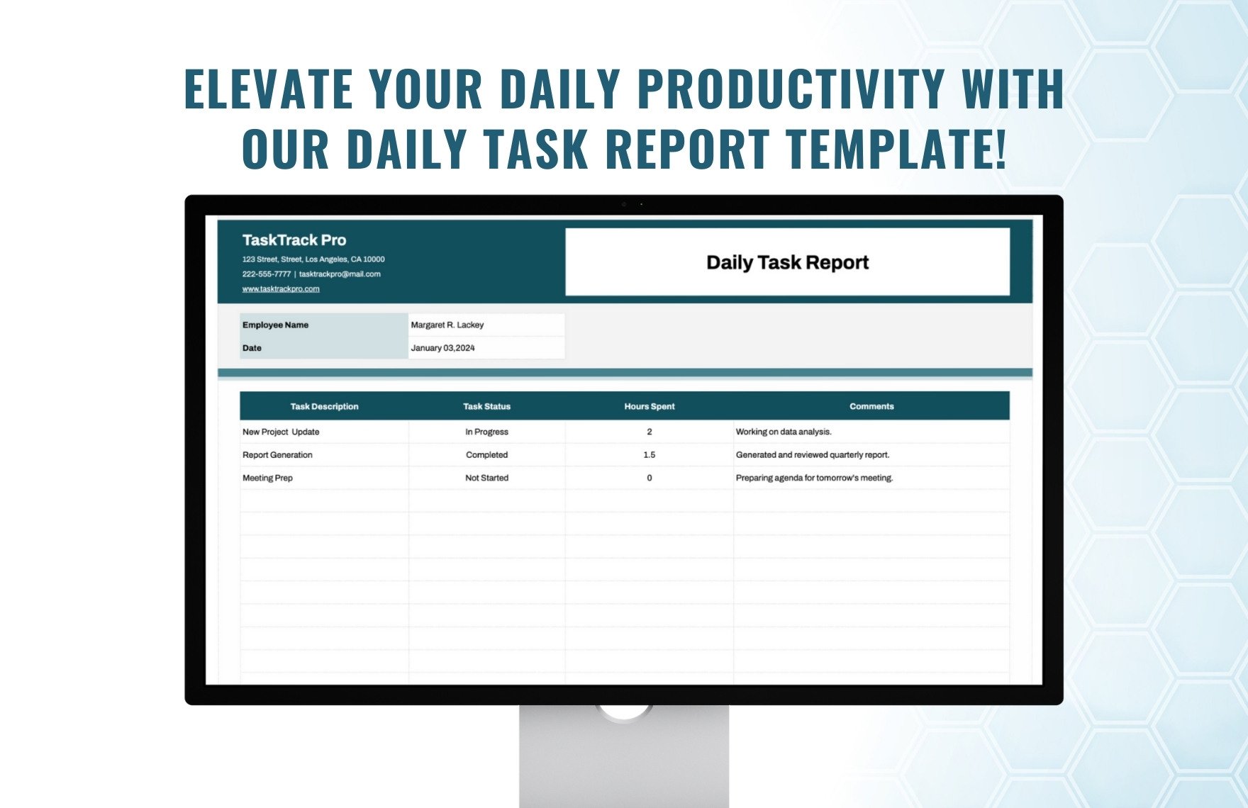 Daily Task Report Template