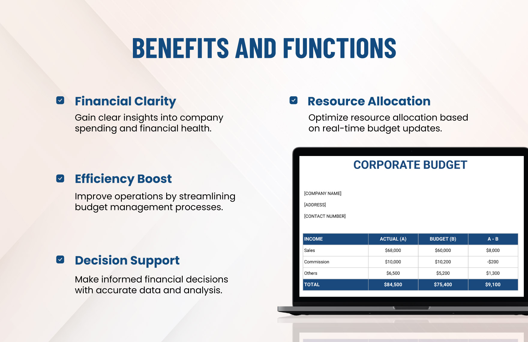 Simple Corporate Budget Template