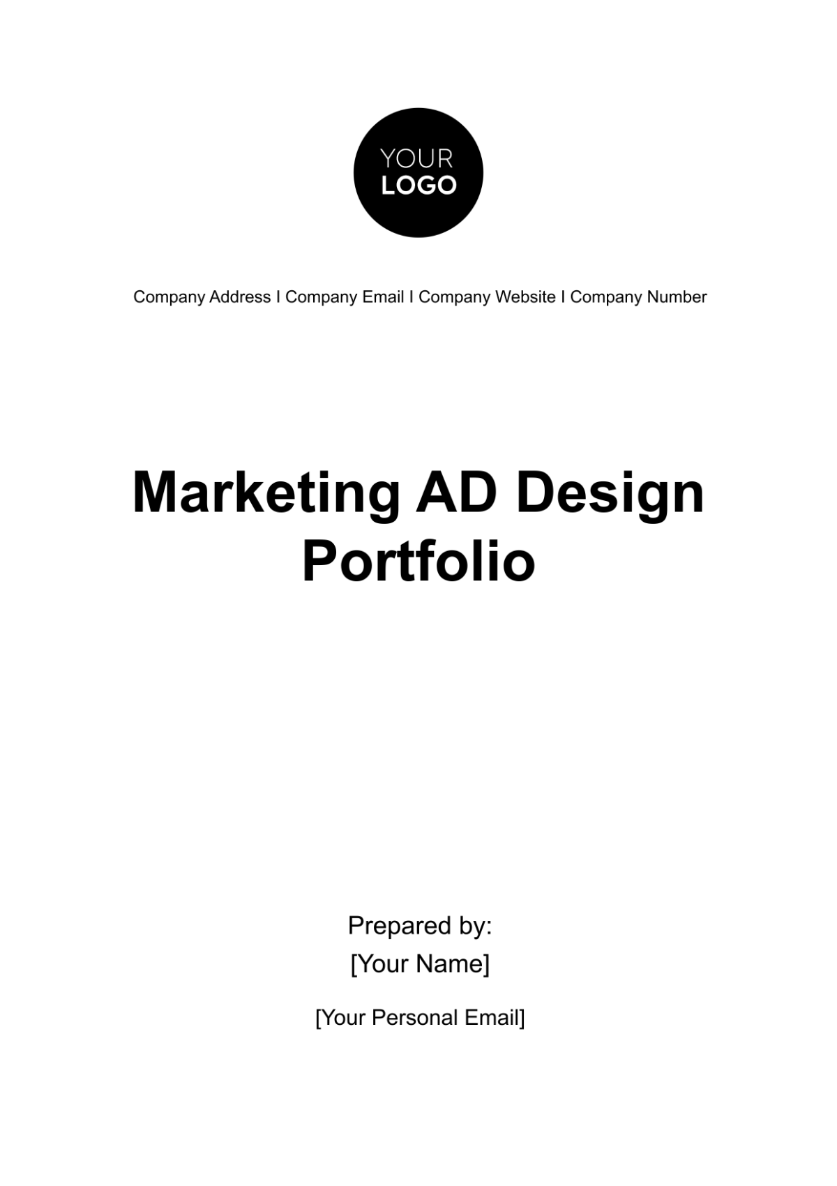 Free Marketing Ad Design Portfolio Template