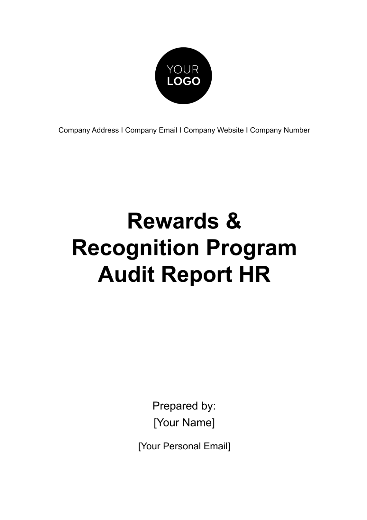 Rewards & Recognition Program Audit Report HR Template