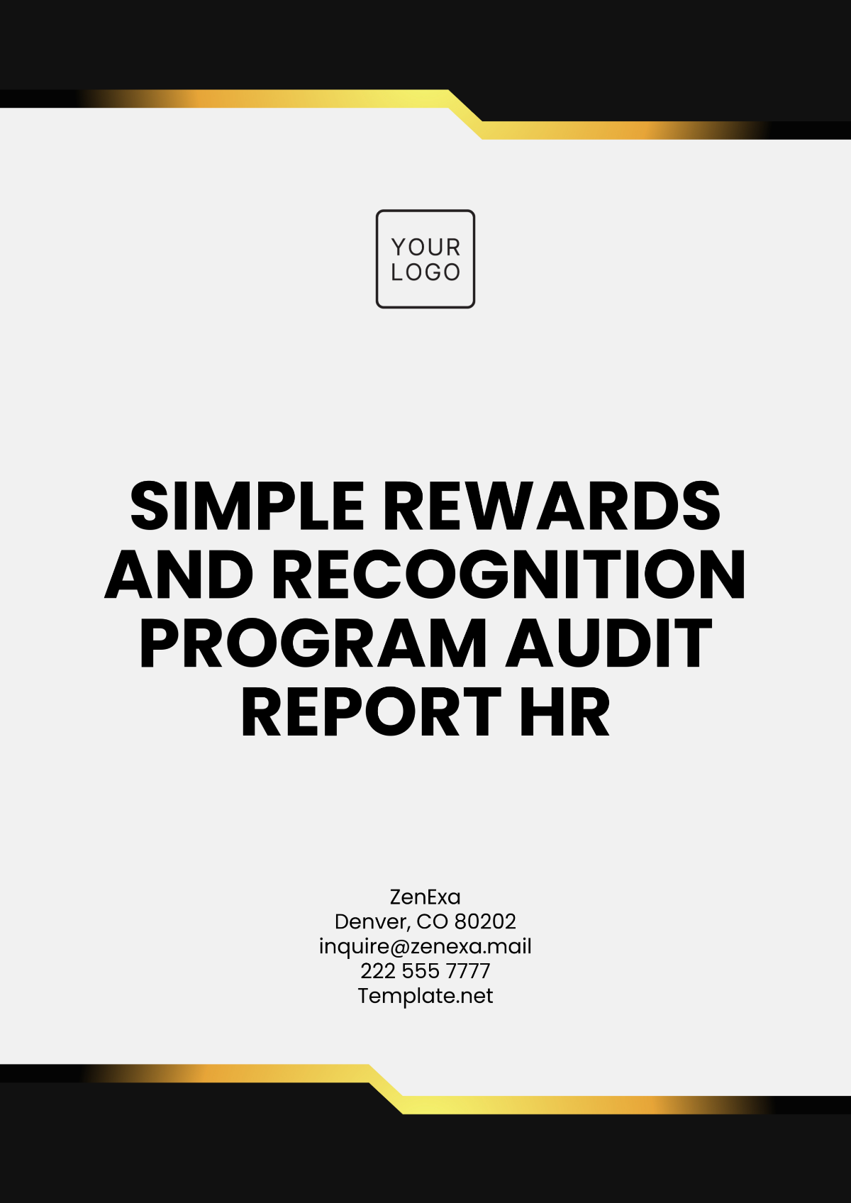 Simple Rewards & Recognition Program Audit Report HR Template - Edit Online & Download