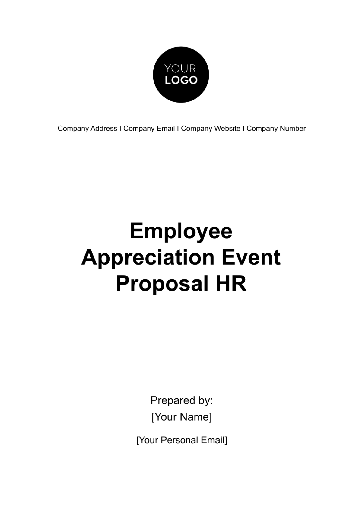 Free Employee Appreciation Event Proposal HR Template