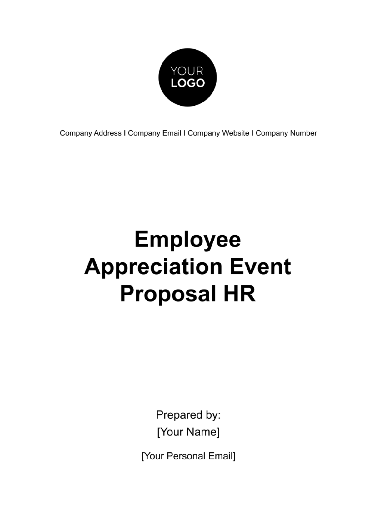 Free Employee Appreciation Event Proposal HR Template