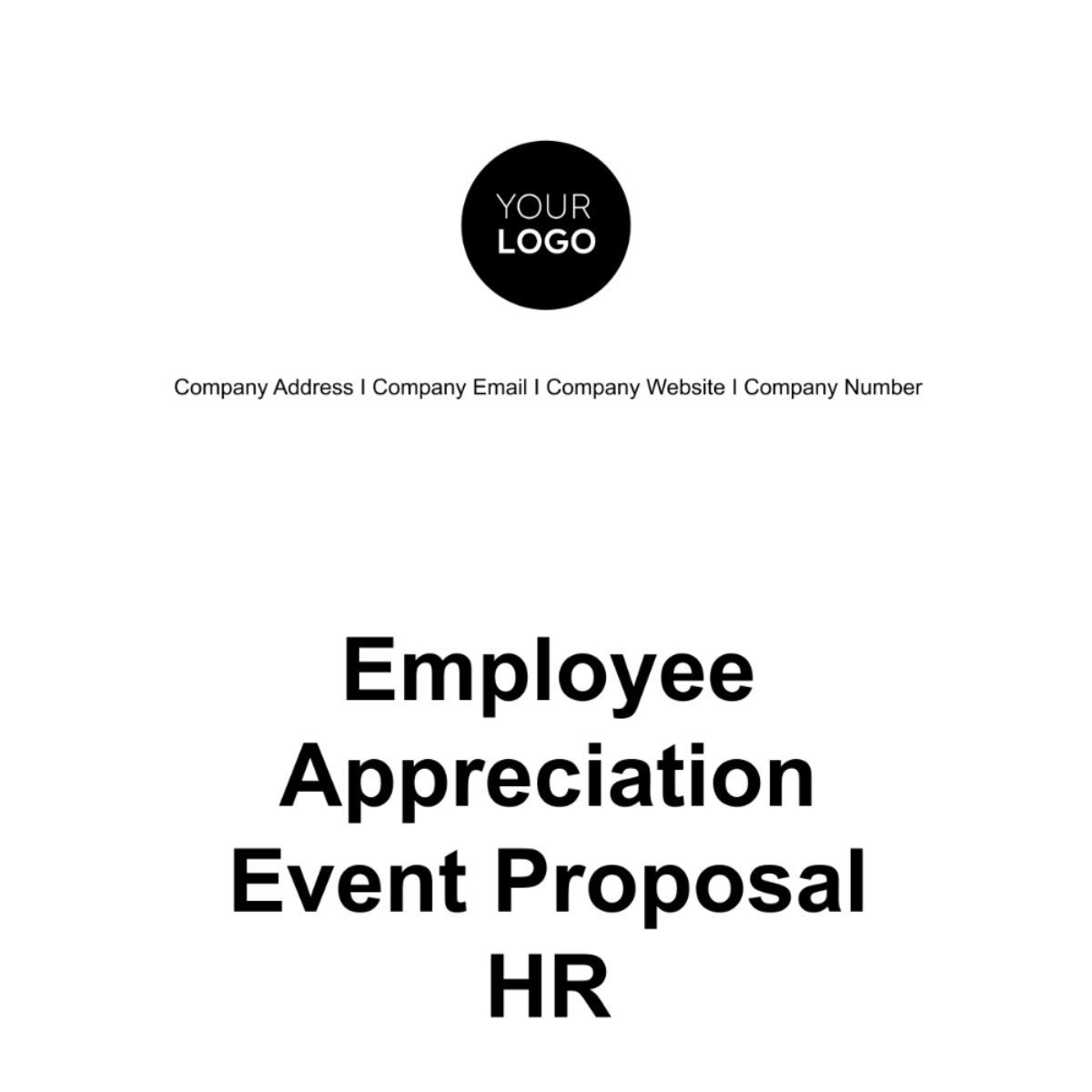 Employee Appreciation Event Proposal HR Template