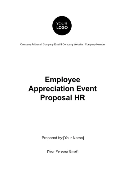 Free Employee Appreciation Event Proposal HR Template to Edit Online