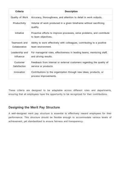 Free Merit Pay System Implementation Guide HR Template to Edit Online
