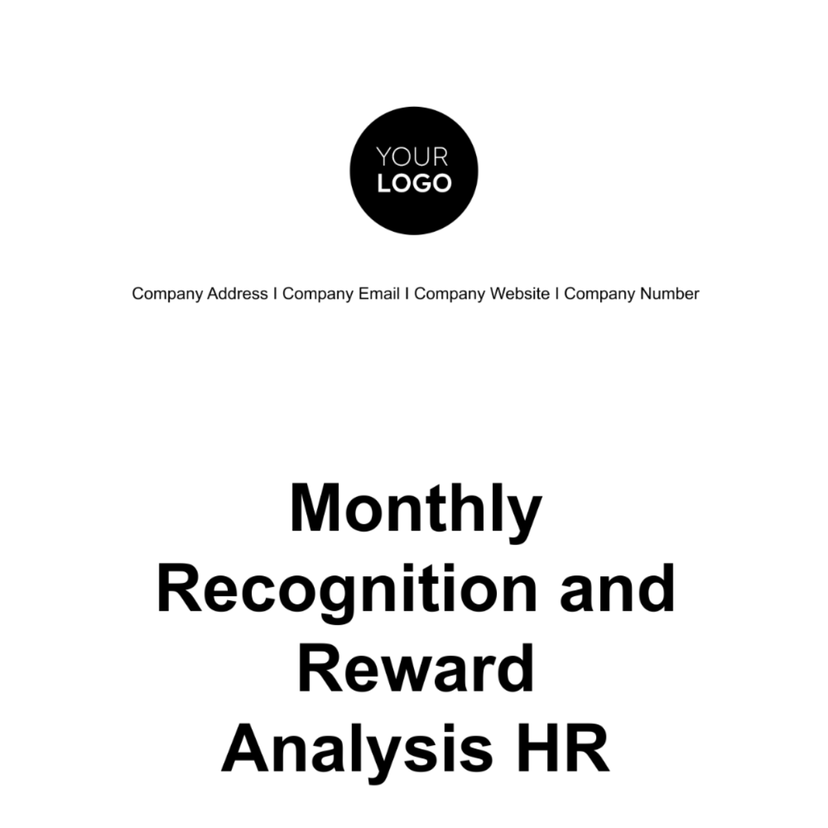 Monthly Recognition and Reward Analysis HR Template