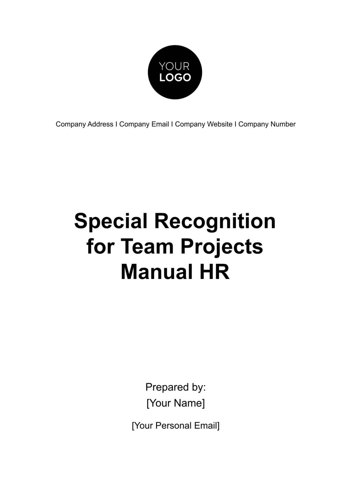 Free Special Recognition for Team Projects Manual HR Template