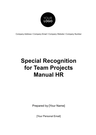 Free Special Recognition for Team Projects Manual HR Template to Edit Online