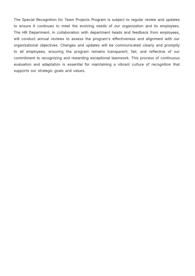 Free Special Recognition for Team Projects Manual HR Template to Edit Online