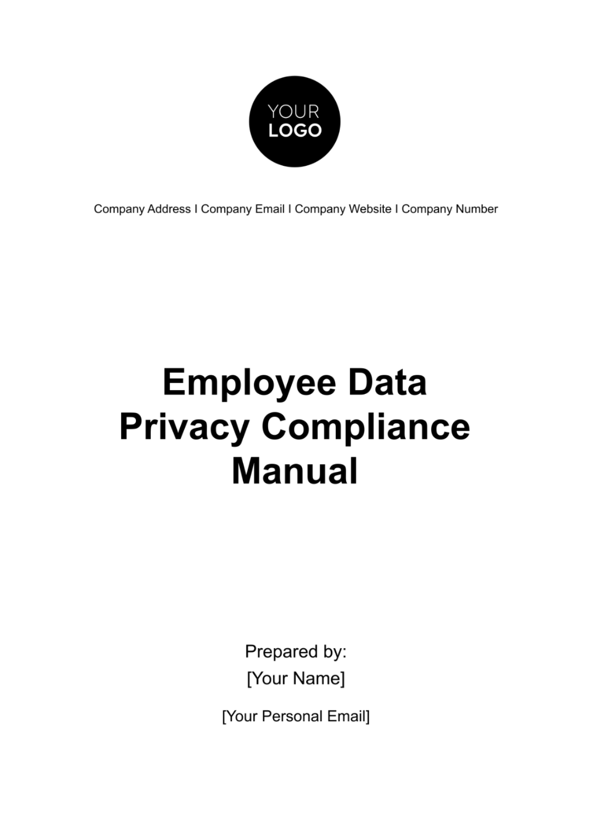 Employee Data Privacy Compliance Manual HR Template