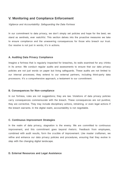 Free Employee Data Privacy Compliance Manual HR Template to Edit Online