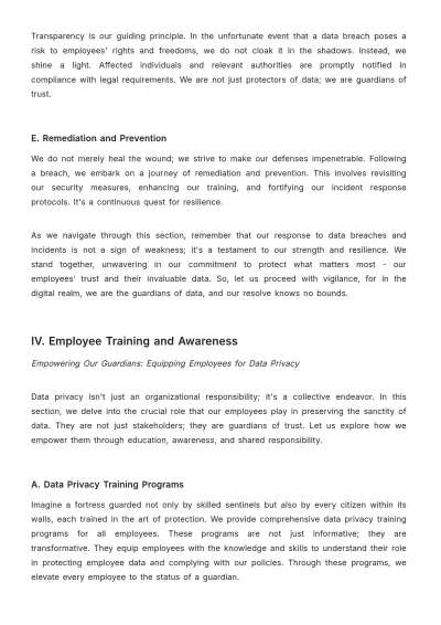 Free Employee Data Privacy Compliance Manual HR Template to Edit Online