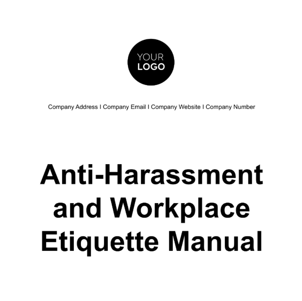 Anti-Harassment and Workplace Etiquette Manual HR Template - Edit Online & Download