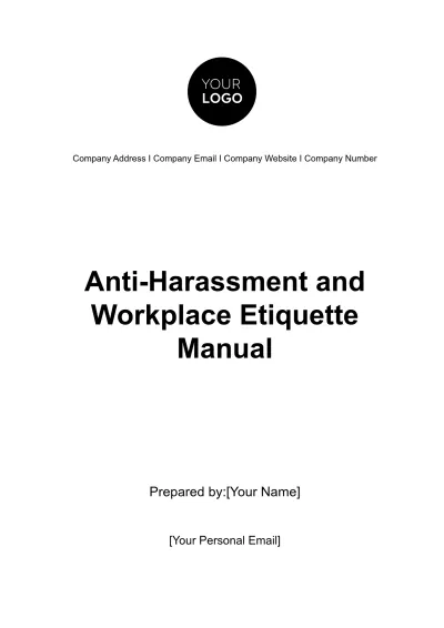 Free Anti-Harassment and Workplace Etiquette Manual HR Template to Edit Online