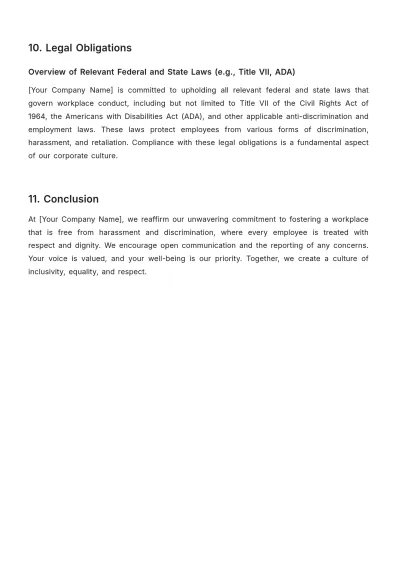 Free Anti-Harassment and Workplace Etiquette Manual HR Template to Edit Online