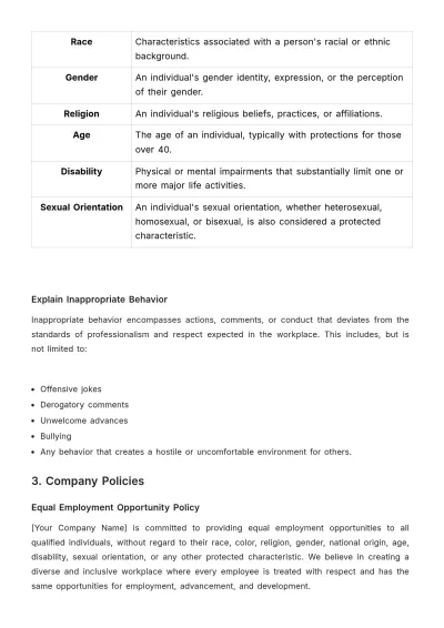 Free Anti-Harassment and Workplace Etiquette Manual HR Template to Edit Online