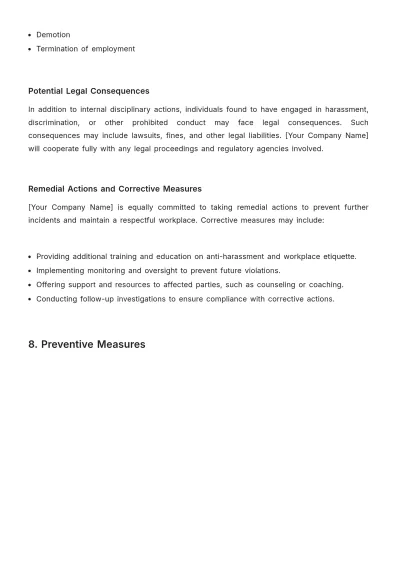 Free Anti-Harassment and Workplace Etiquette Manual HR Template to Edit Online
