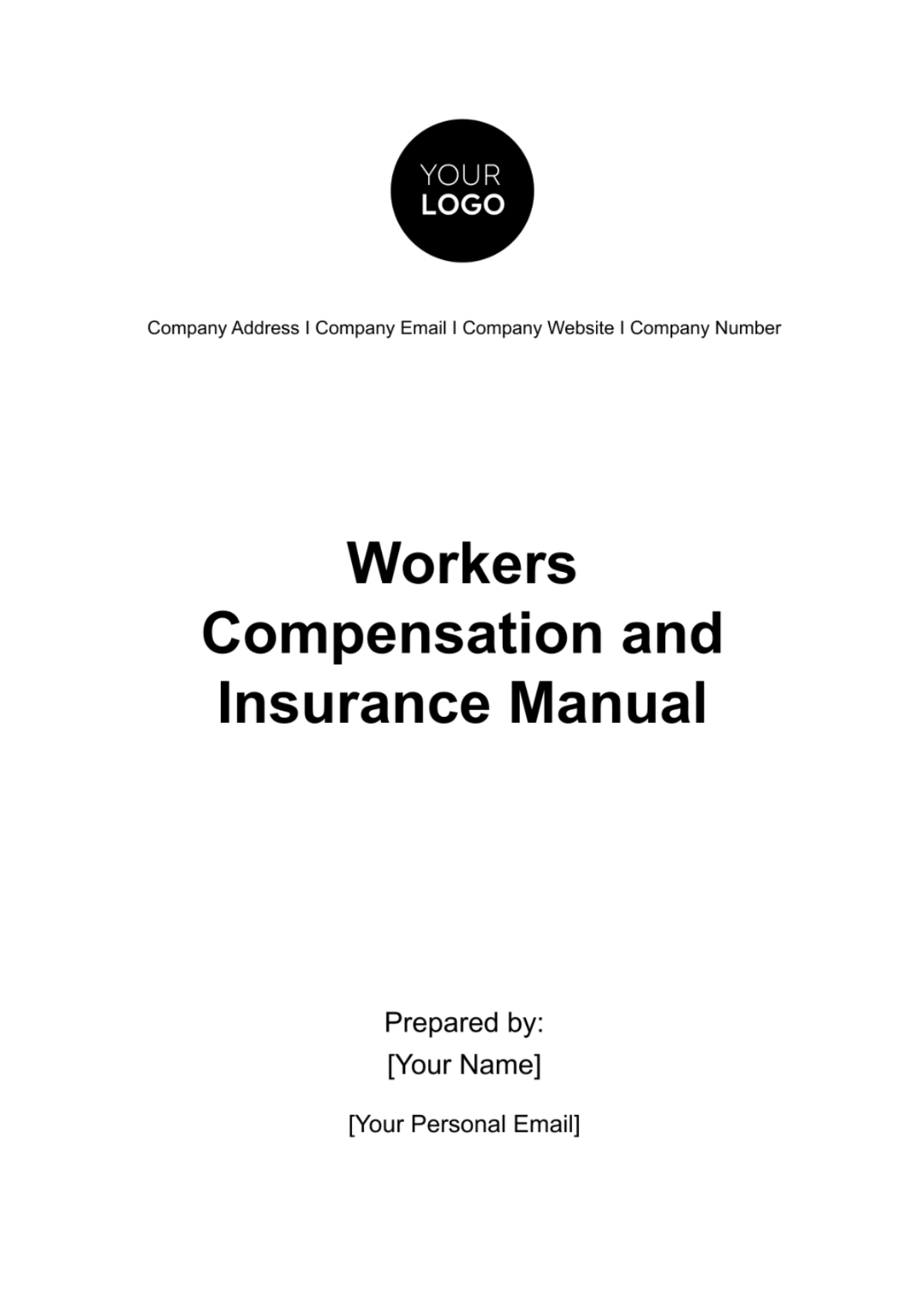 Workers Compensation and Insurance Manual HR Template