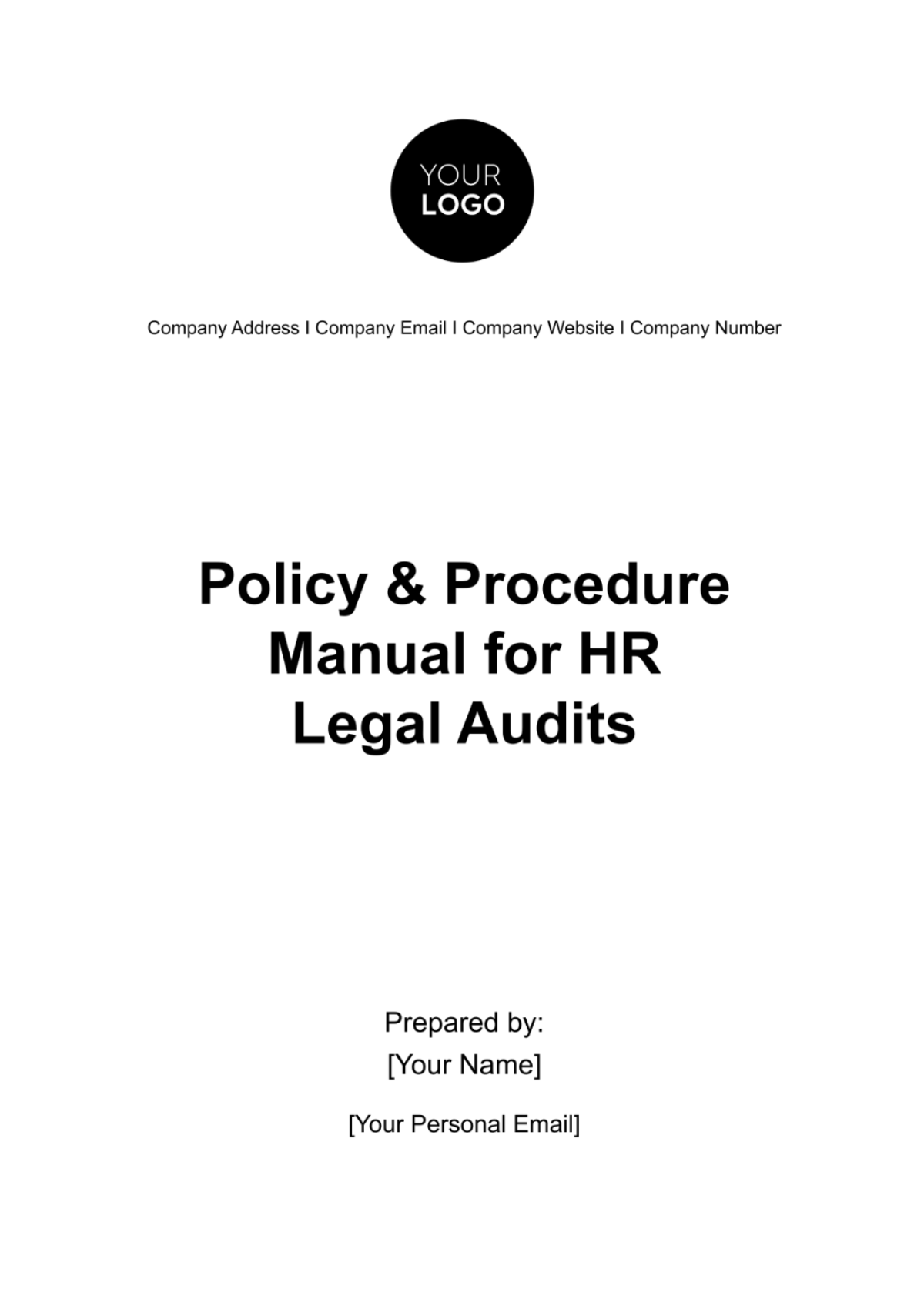 Policy & Procedure Manual for HR Legal Audits Template - Edit Online & Download