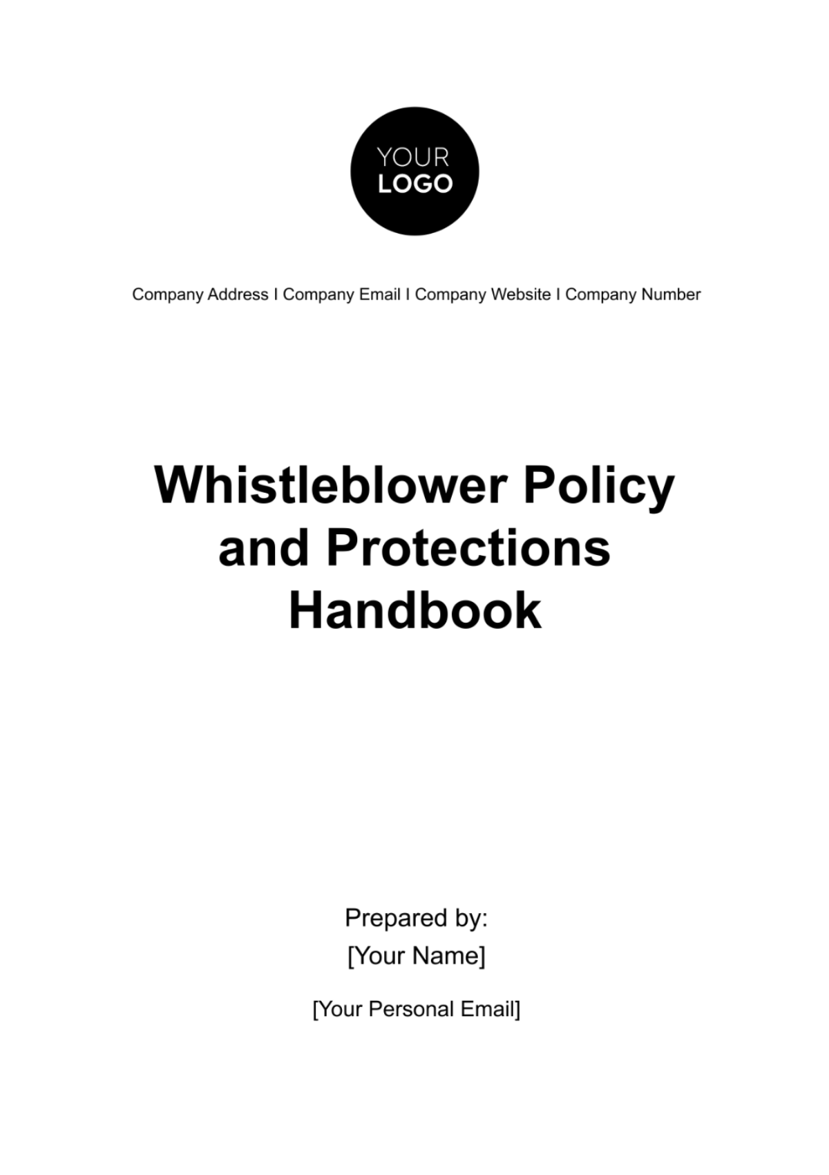 Whistleblower Policy and Protections Handbook HR Template