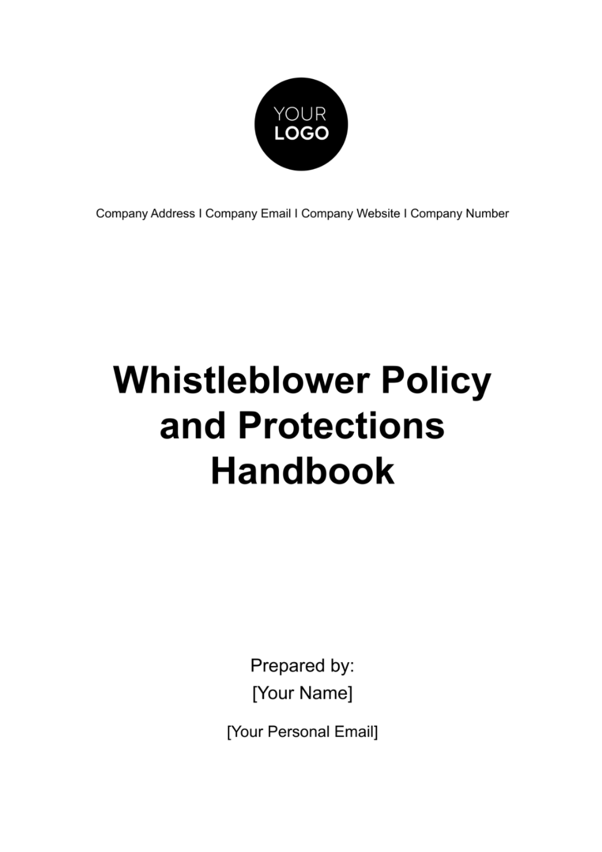 Whistleblower Policy and Protections Handbook HR Template - Edit Online & Download