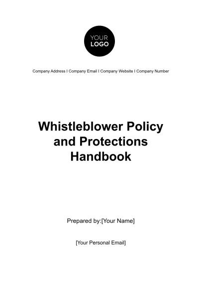 Free Whistleblower Policy and Protections Handbook HR Template to Edit Online