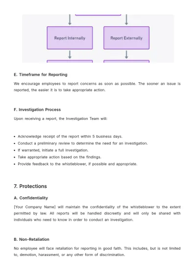 Free Whistleblower Policy and Protections Handbook HR Template to Edit Online