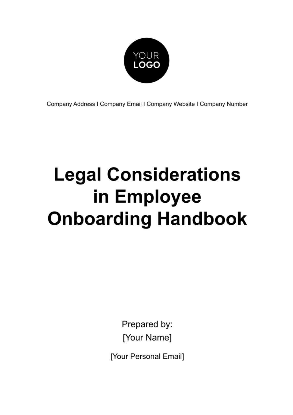Free Legal Considerations in Employee Onboarding Handbook HR Template