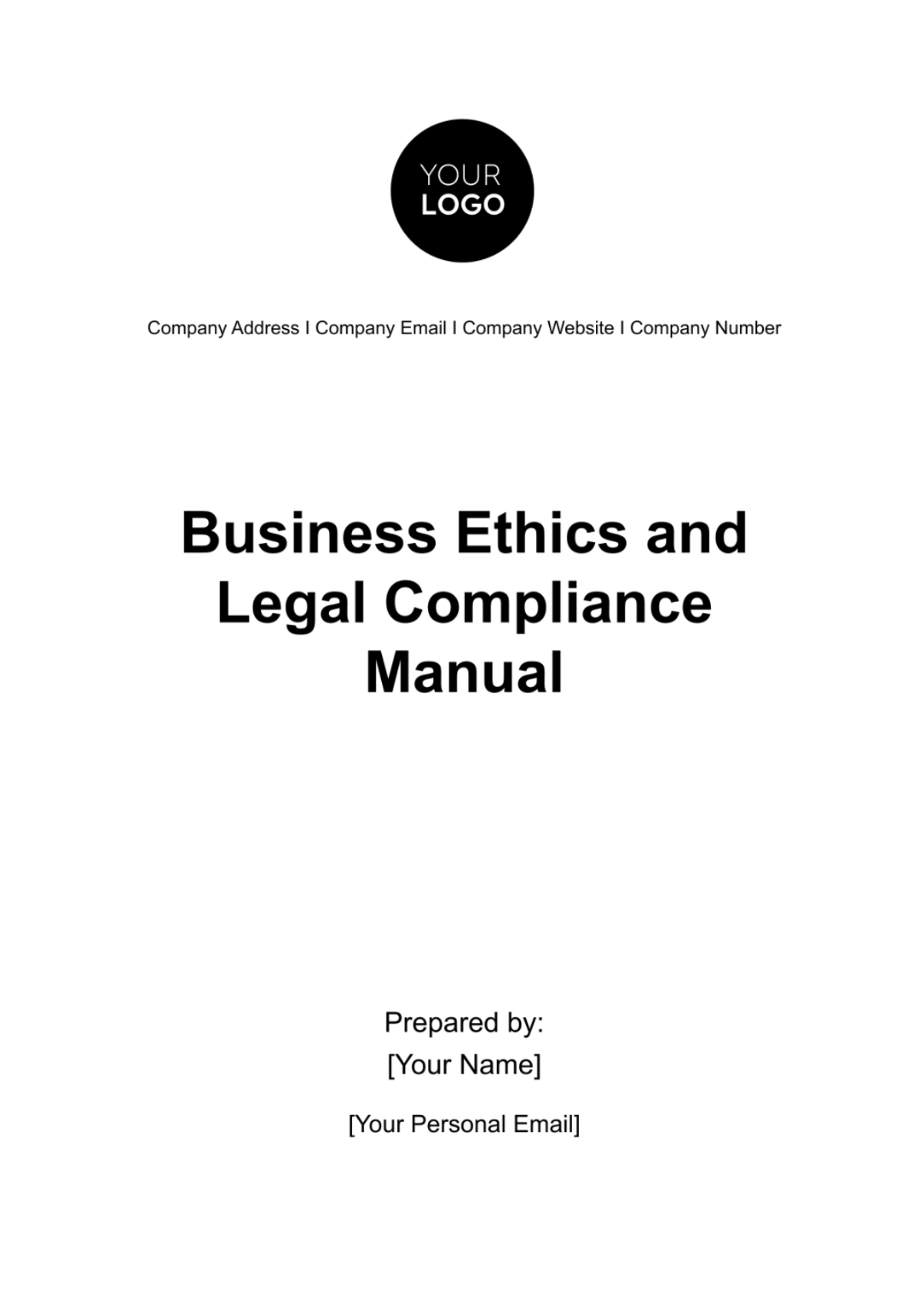Free Business Ethics and Legal Compliance Manual HR Template