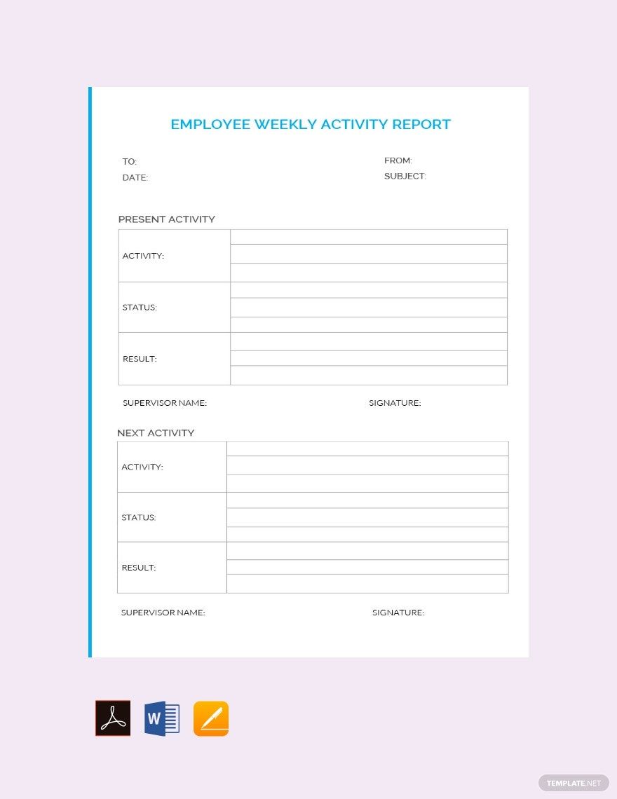 Employee Weekly Report Template in Word, Google Docs, PDF, Apple Pages