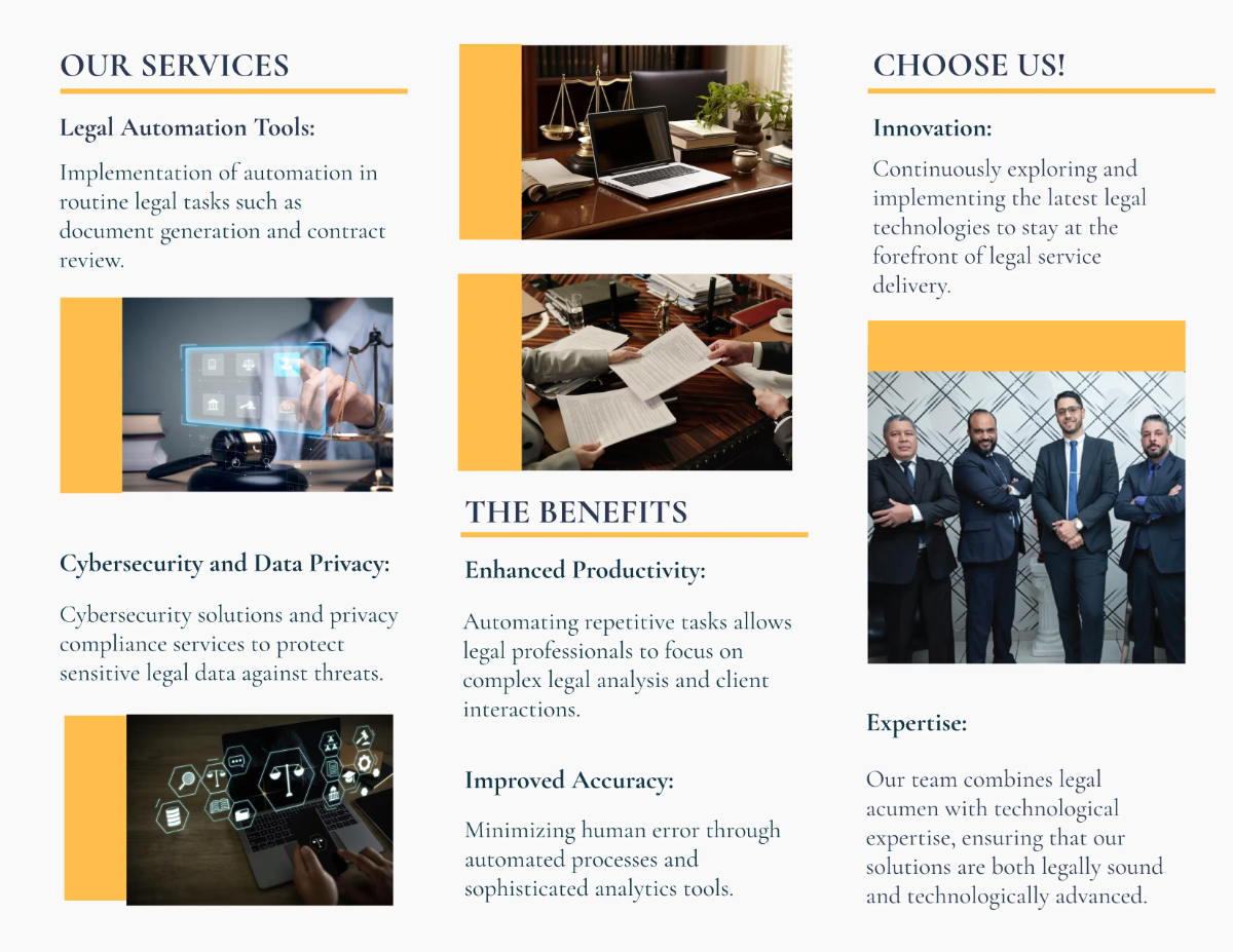 Free Legal Technology and Innovation Brochure Template to Edit Online