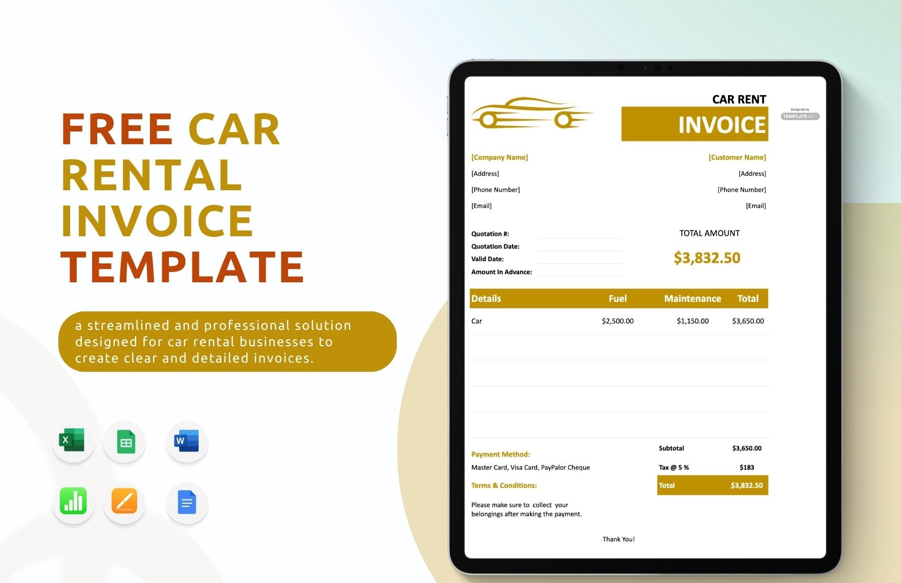 Car Rental Invoice