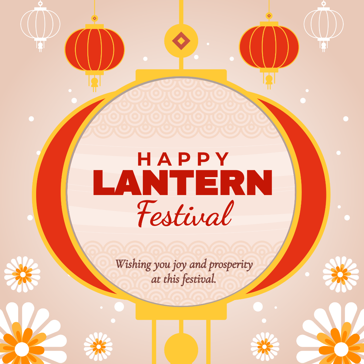 Free  Chinese Lantern Festival Facebook Post Template