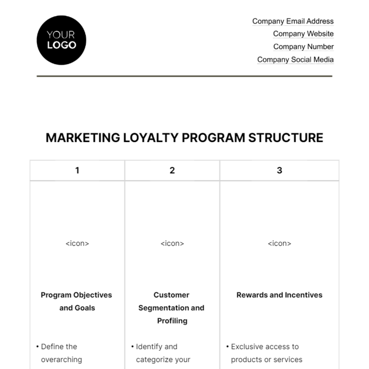 Marketing Loyalty Program Structure Template