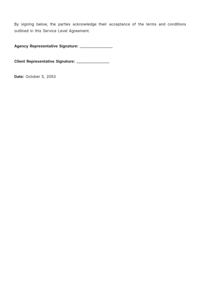 Free Marketing Agency SLA Template to Edit Online