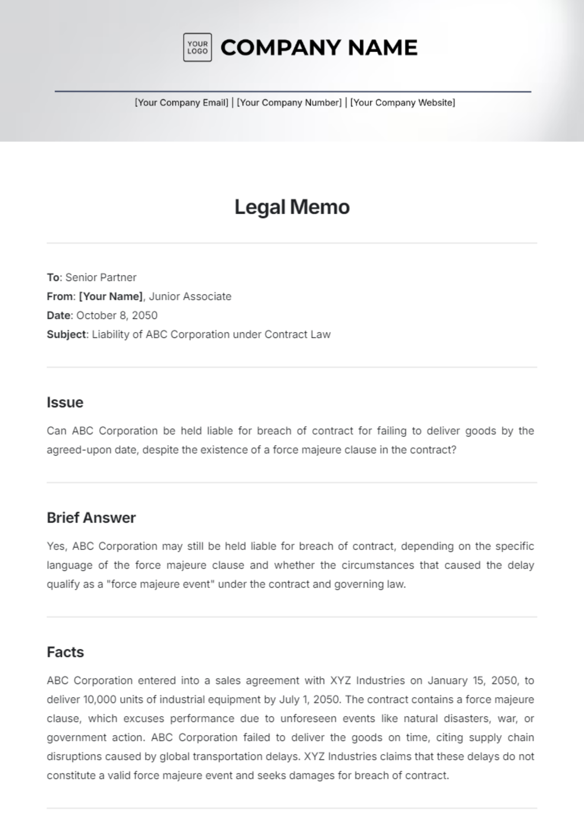 Legal Memo Template - Edit Online & Download