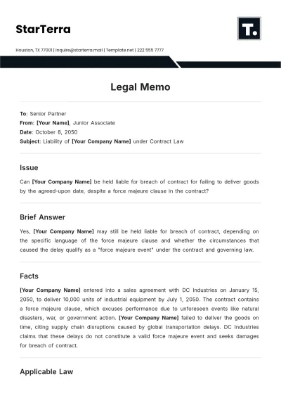 Free Legal Memo Template to Edit Online
