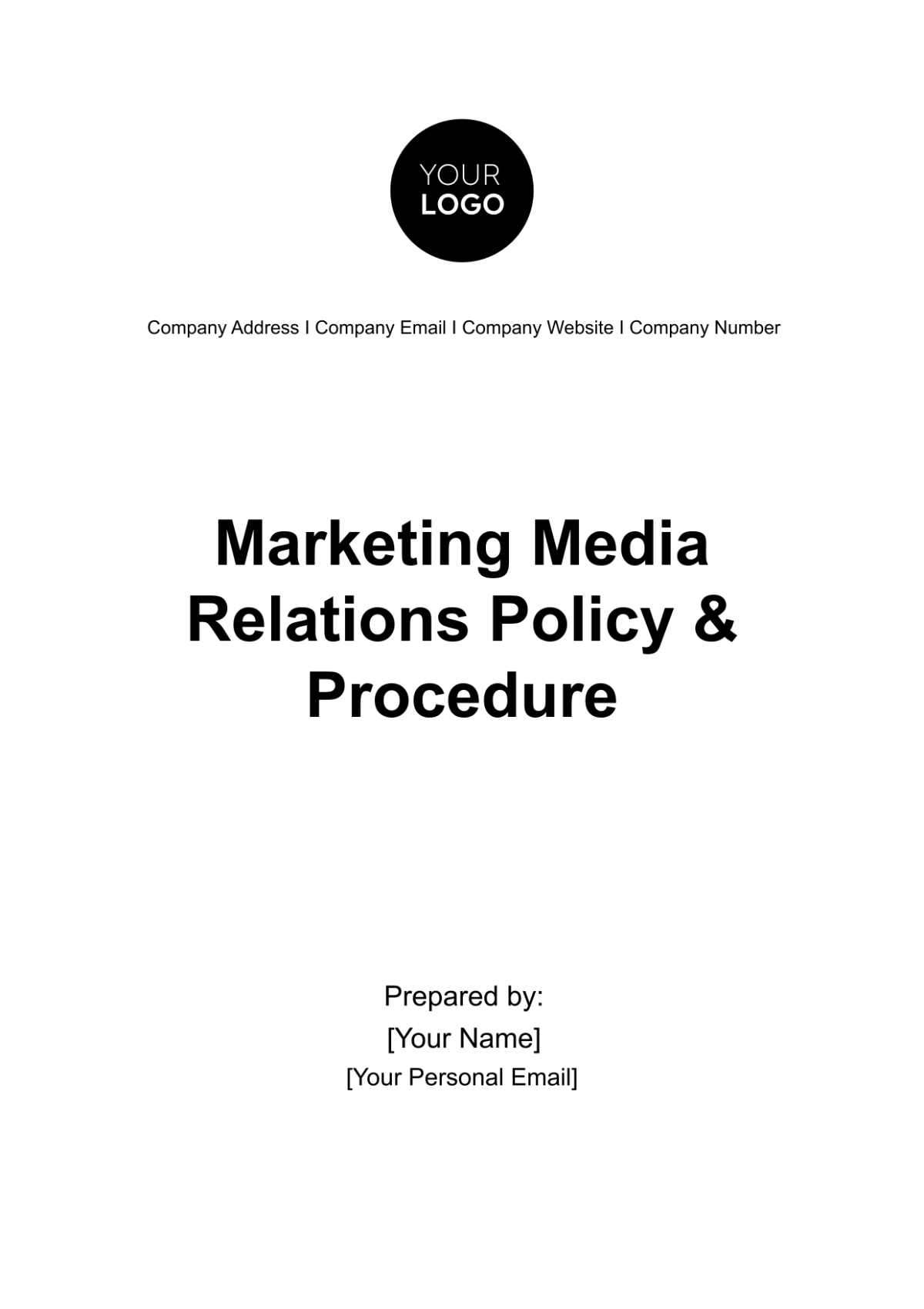 Marketing Media Relations Policy & Procedure Template - Edit Online & Download