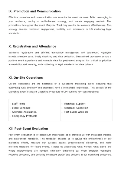 Free Marketing Event SOP Template to Edit Online