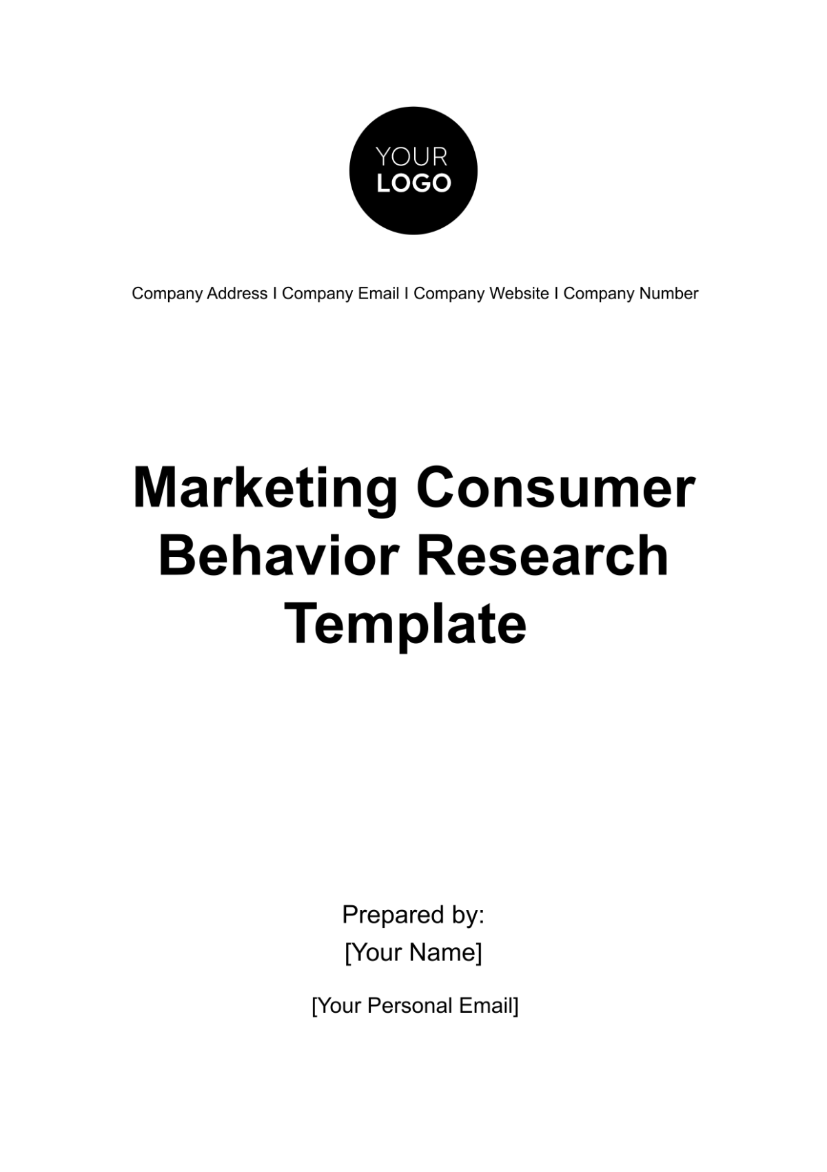 Free Marketing Consumer Behavior Research Template