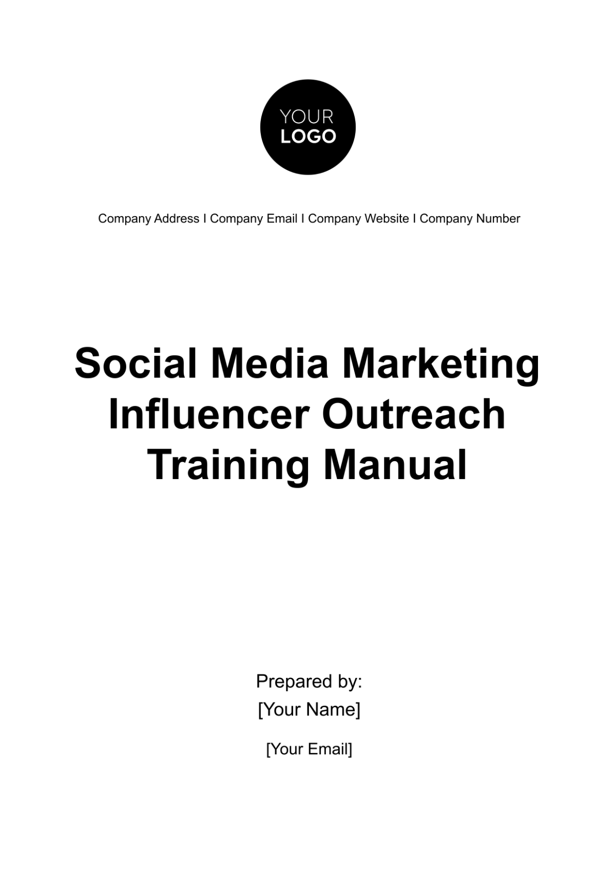 Social Media Marketing Influencer Outreach Training Manual Template